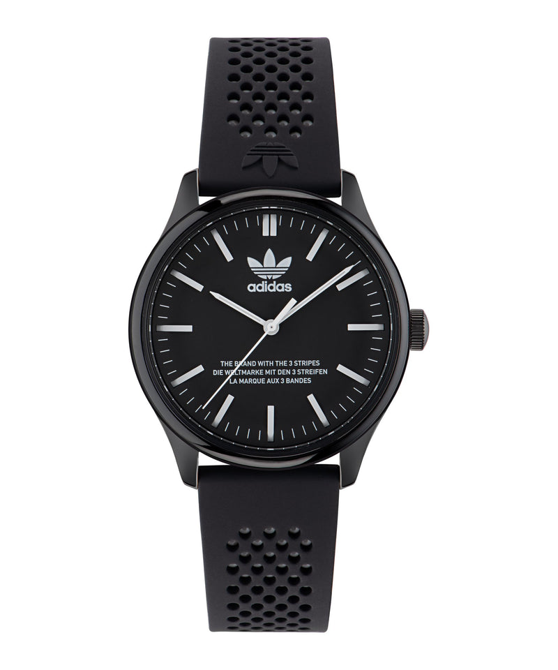 Adidas Code One 40mm Black Dial Black Silicone Strap Watch AOSY23031