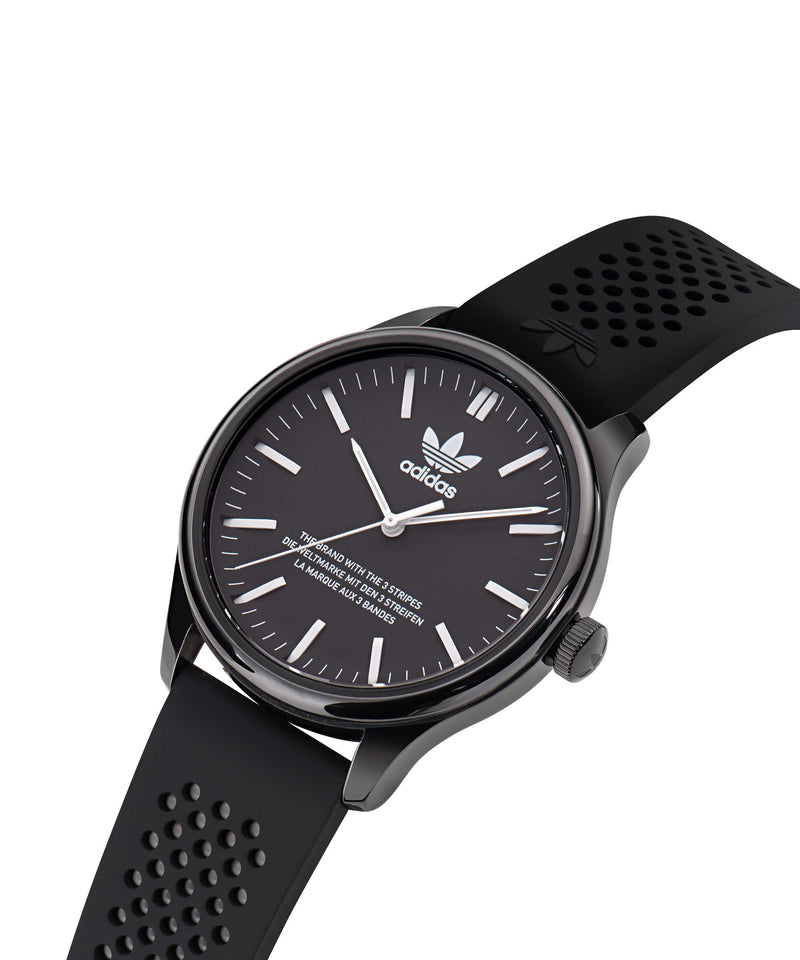 Adidas Code One 40mm Black Dial Black Silicone Strap Watch AOSY23031
