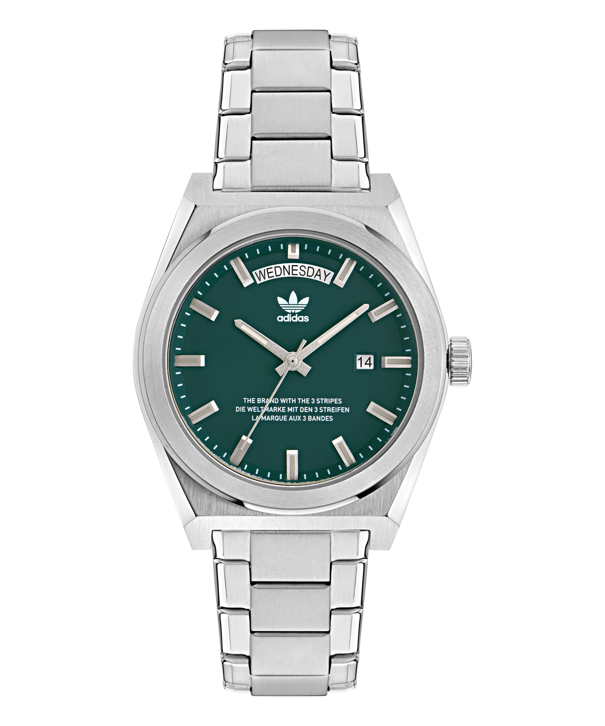 Adidas Code Five 40mm Green Dial Stainless Steel Watch AOSY23540
