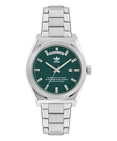Adidas Code Five 40mm Green Dial Stainless Steel Watch AOSY23540