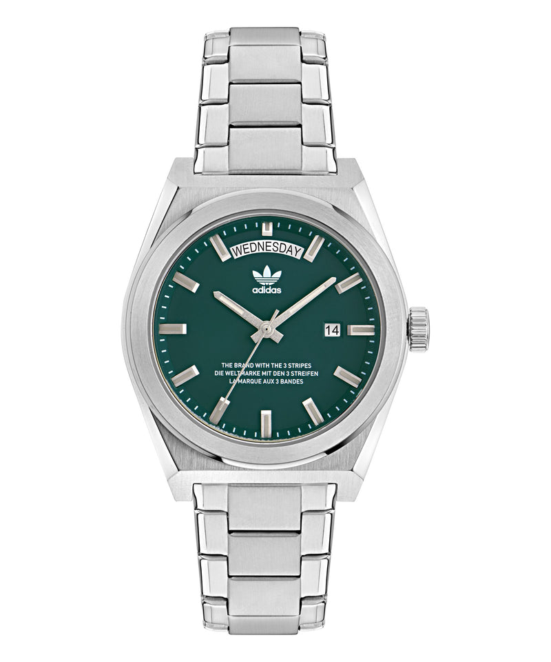 Adidas Code Five 40mm Green Dial Stainless Steel Watch AOSY23540