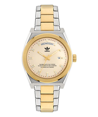 Adidas Code Five 40mm Two Tone  Stainless Steel Watch AOSY23542