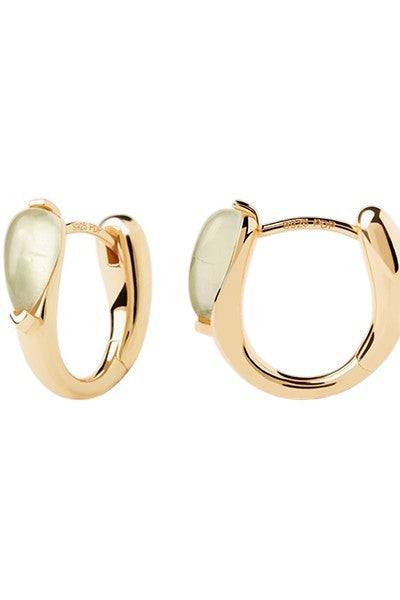 PDPAOLA Prehnite Isla Hoop Earrings
