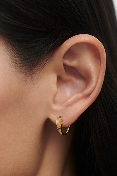 PDPAOLA Prehnite Isla Hoop Earrings