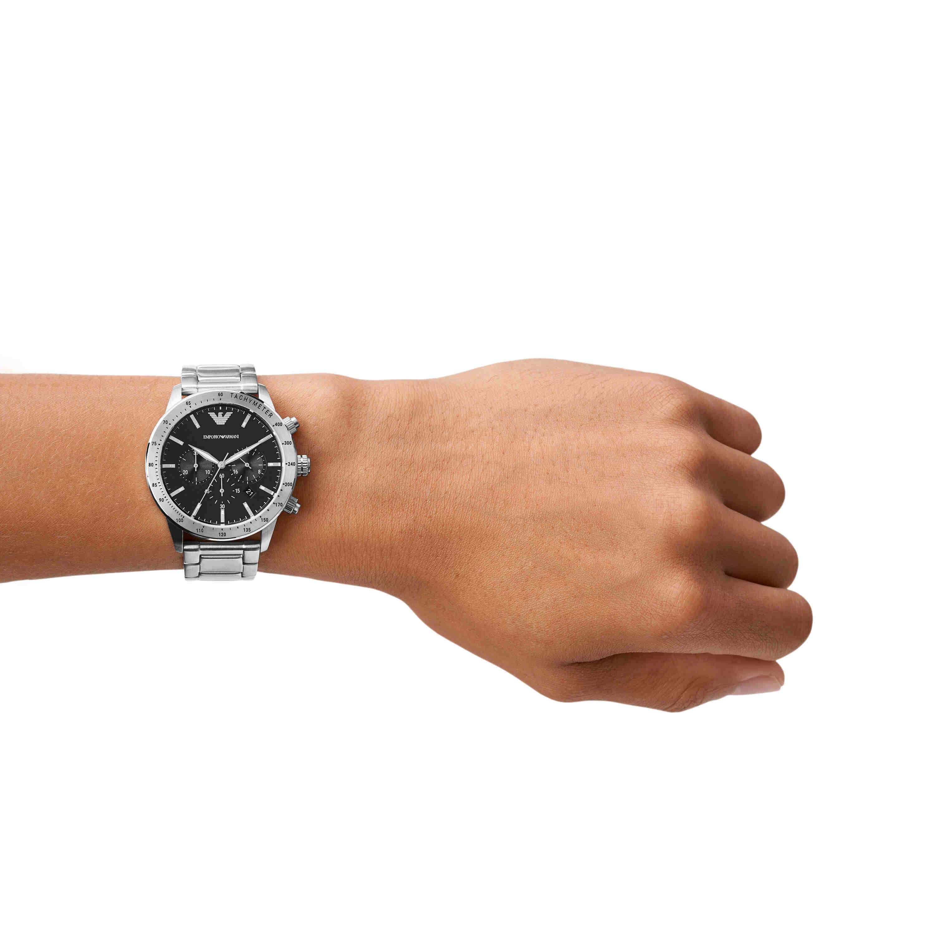 Emporio Armani Black Dial Stainless Steel Watch AR11241