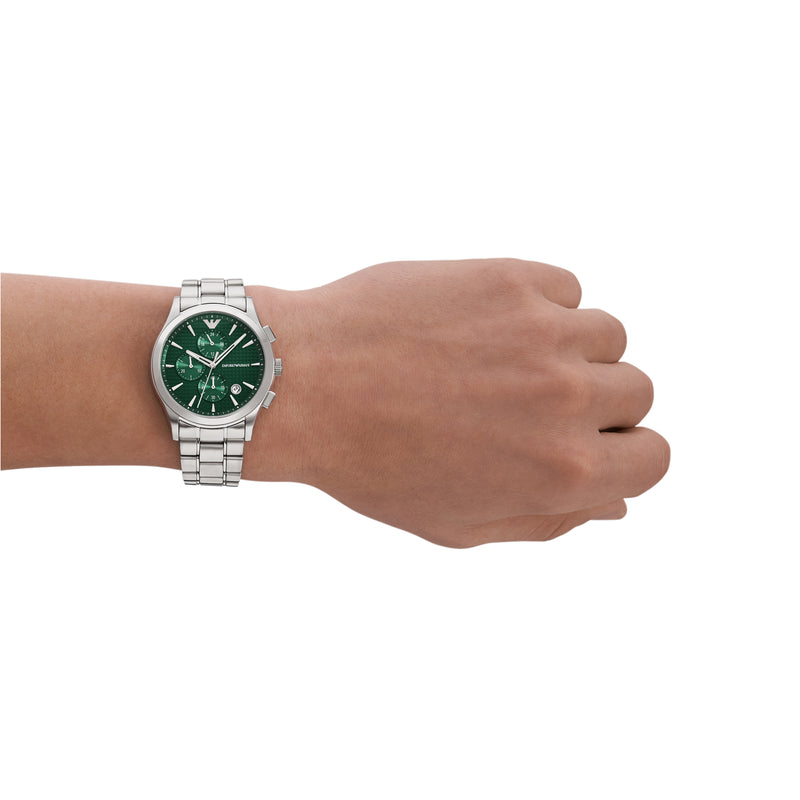 Emporio Armani Green Sunray Dial Eco Stainless Steel Watch AR11529