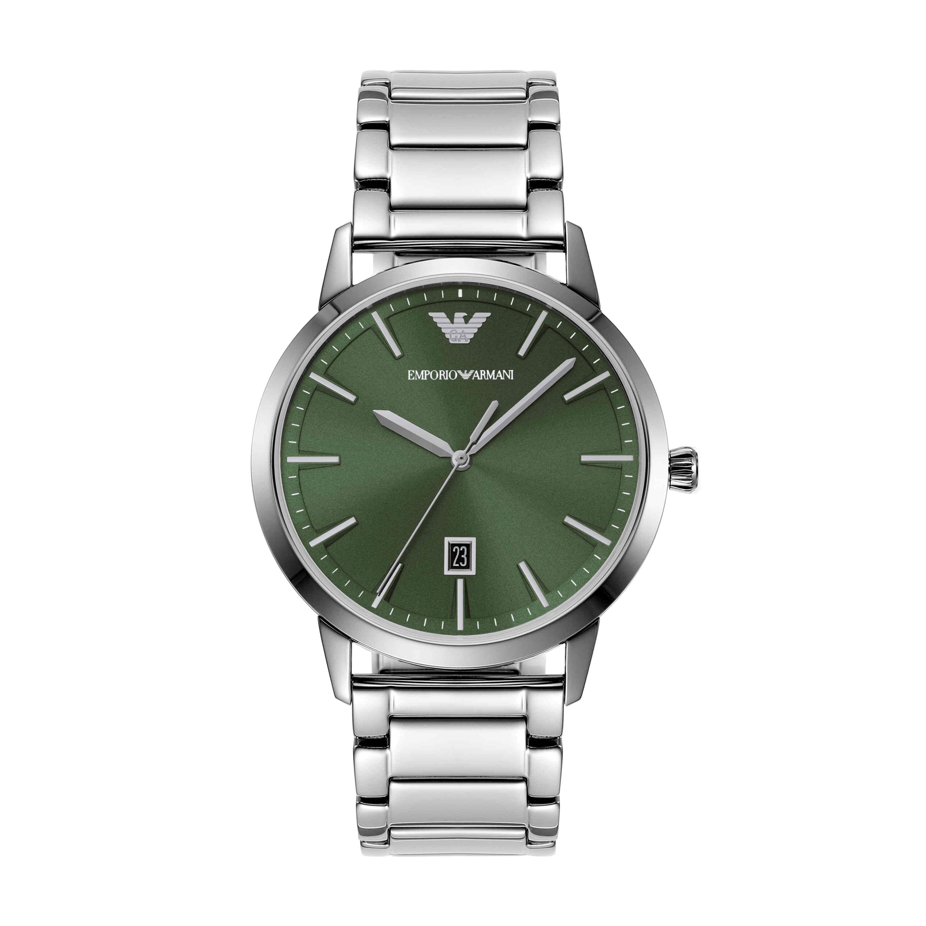 Emporio Armani Green Dial Stainless Steel Watch AR11575