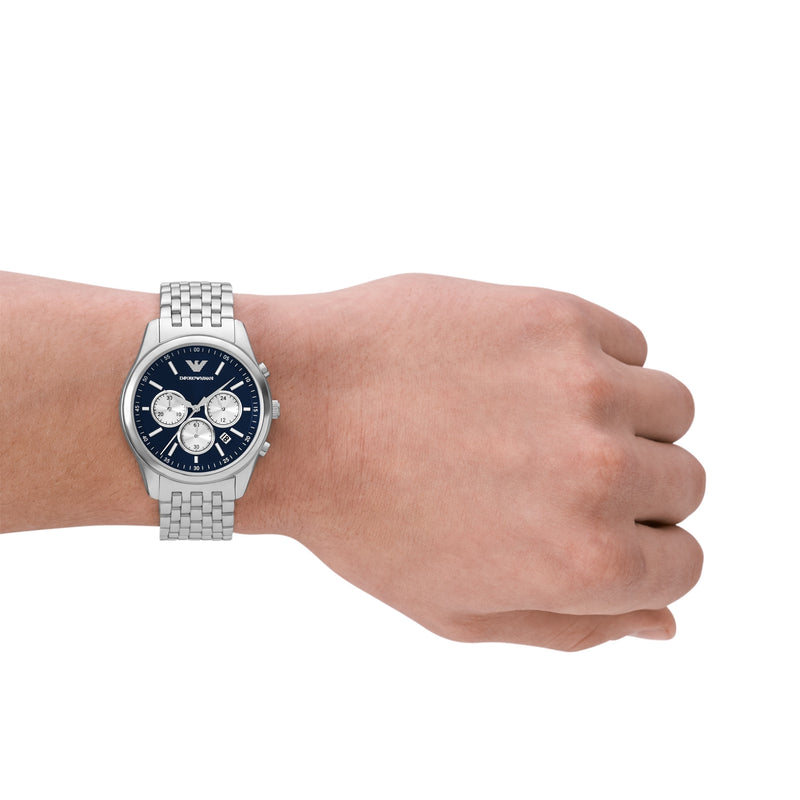 Emporio Armani Chronograph Blue Dial Stainless Steel Watch AR11582