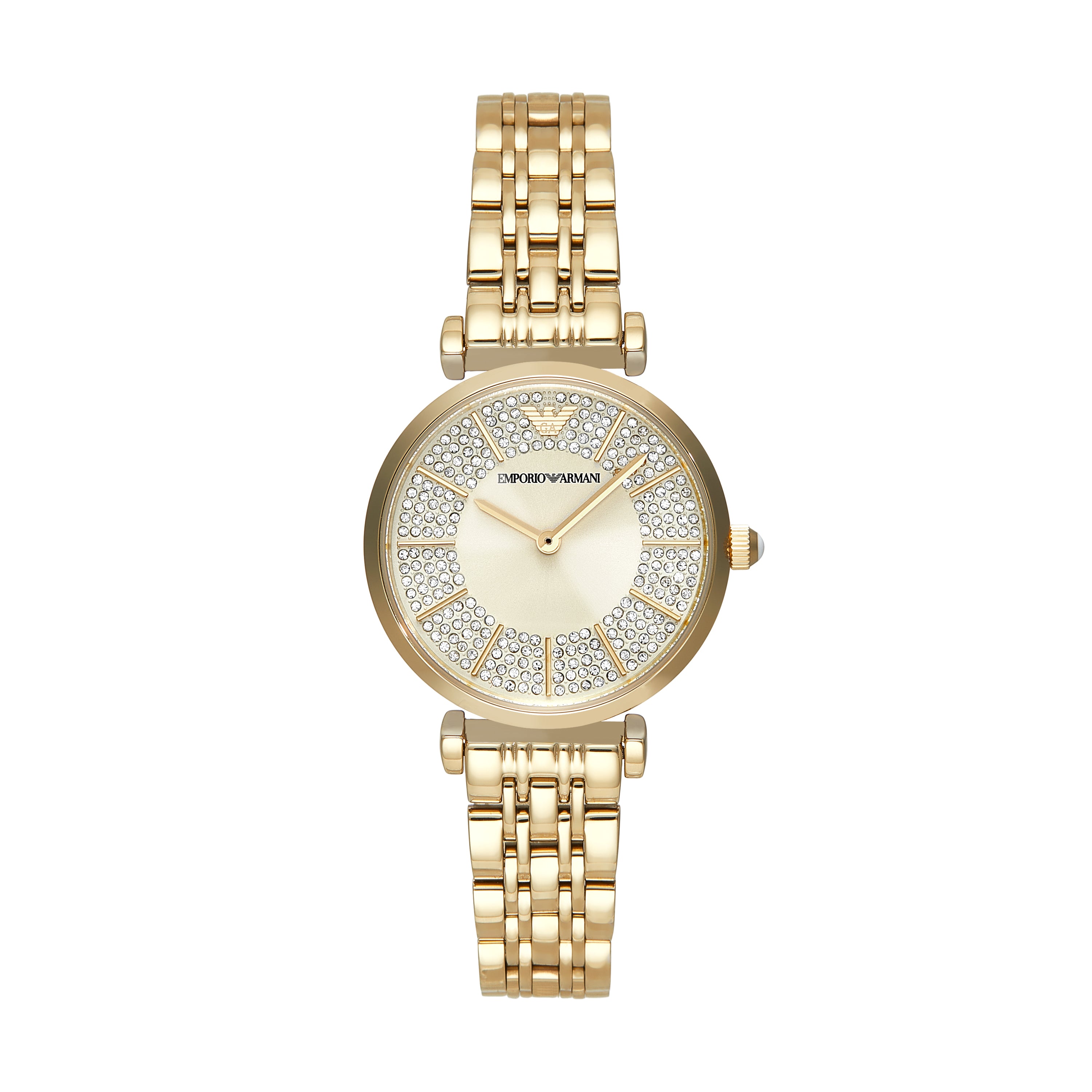 Emporio Armani Ladies Gold Watch Cream Dial Stainless Steel AR11608