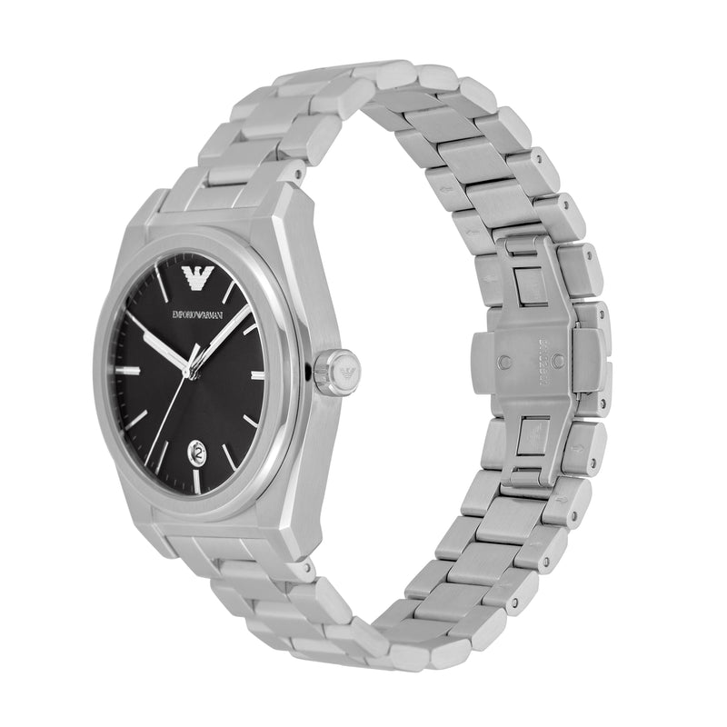 Emporio Armani Three-Hand Date Black Dial Stainless Steel AR11622