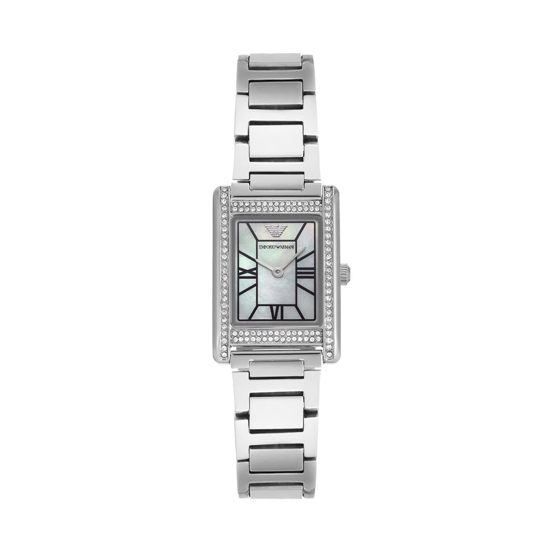 Emporio Armani Two-Hand Mother of Pearl Dial Stainless Steel Watch AR11625