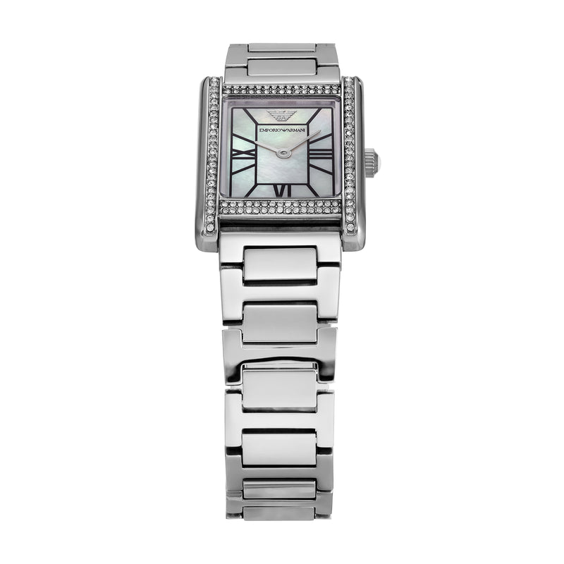 Emporio Armani Two-Hand Mother of Pearl Dial Stainless Steel Watch AR11625
