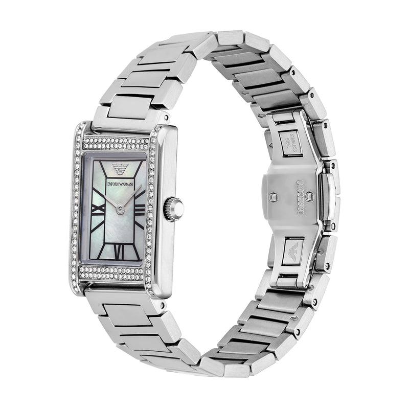 Emporio Armani Two-Hand Mother of Pearl Dial Stainless Steel Watch AR11625