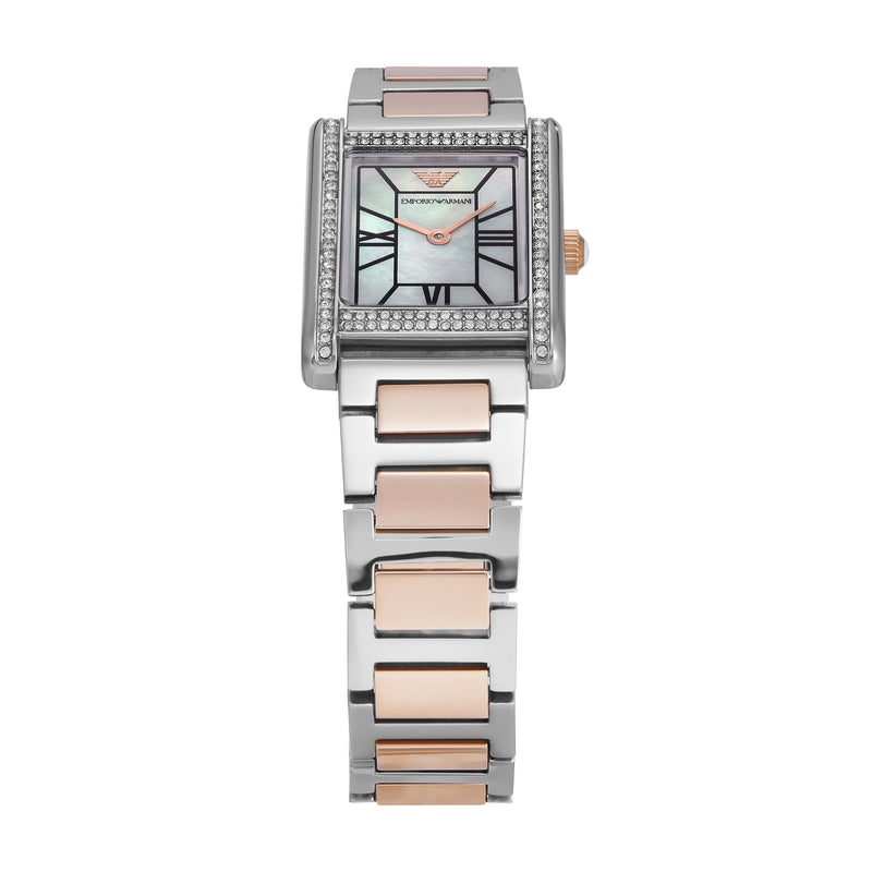 Emporio Armani Mother of Pearl Dial Two Tone Stainless Steel Watch AR11626