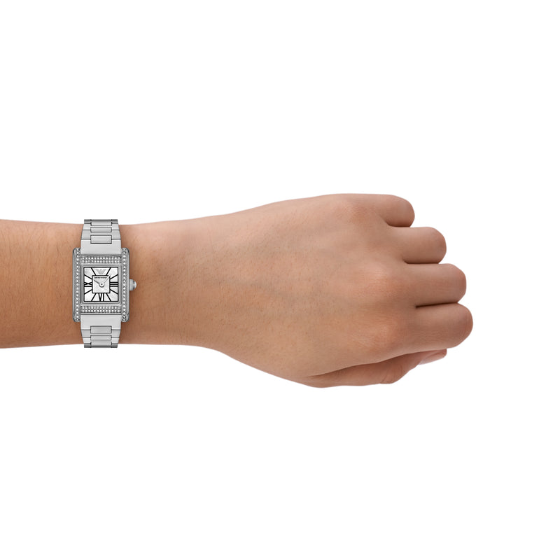 Emporio Armani Two-Hand Mother of Pearl Dial Stainless Steel Watch AR11662