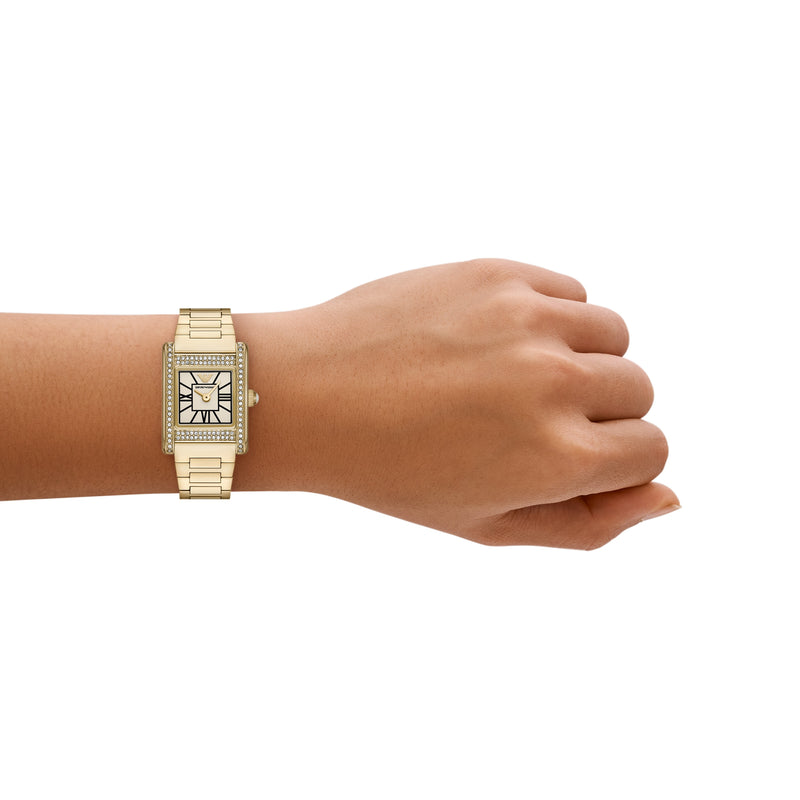Emporio Armani Two-Hand Mother of Pearl Dial Gold Stainless Steel Watch AR11663