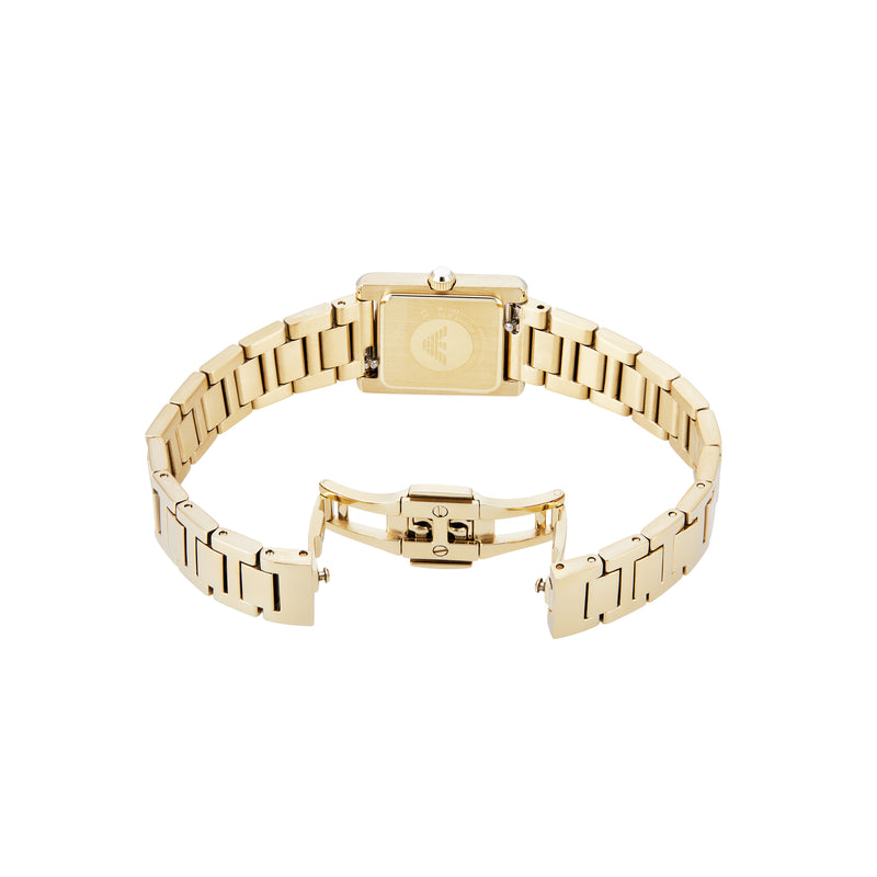 Emporio Armani Two-Hand Mother of Pearl Dial Gold Stainless Steel Watch AR11663
