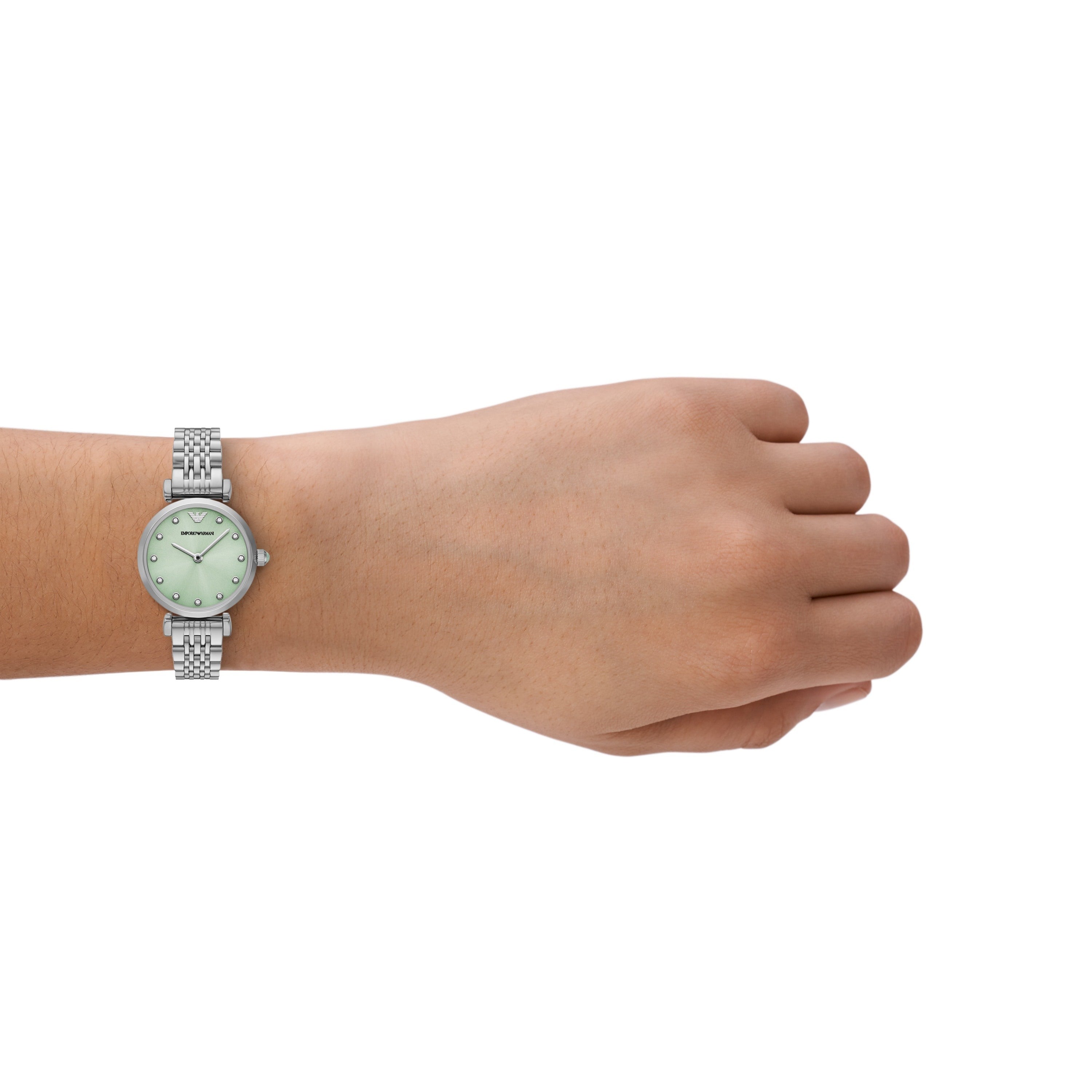 Emporio Armani Green Dial Stainless Steel Watch AR11667