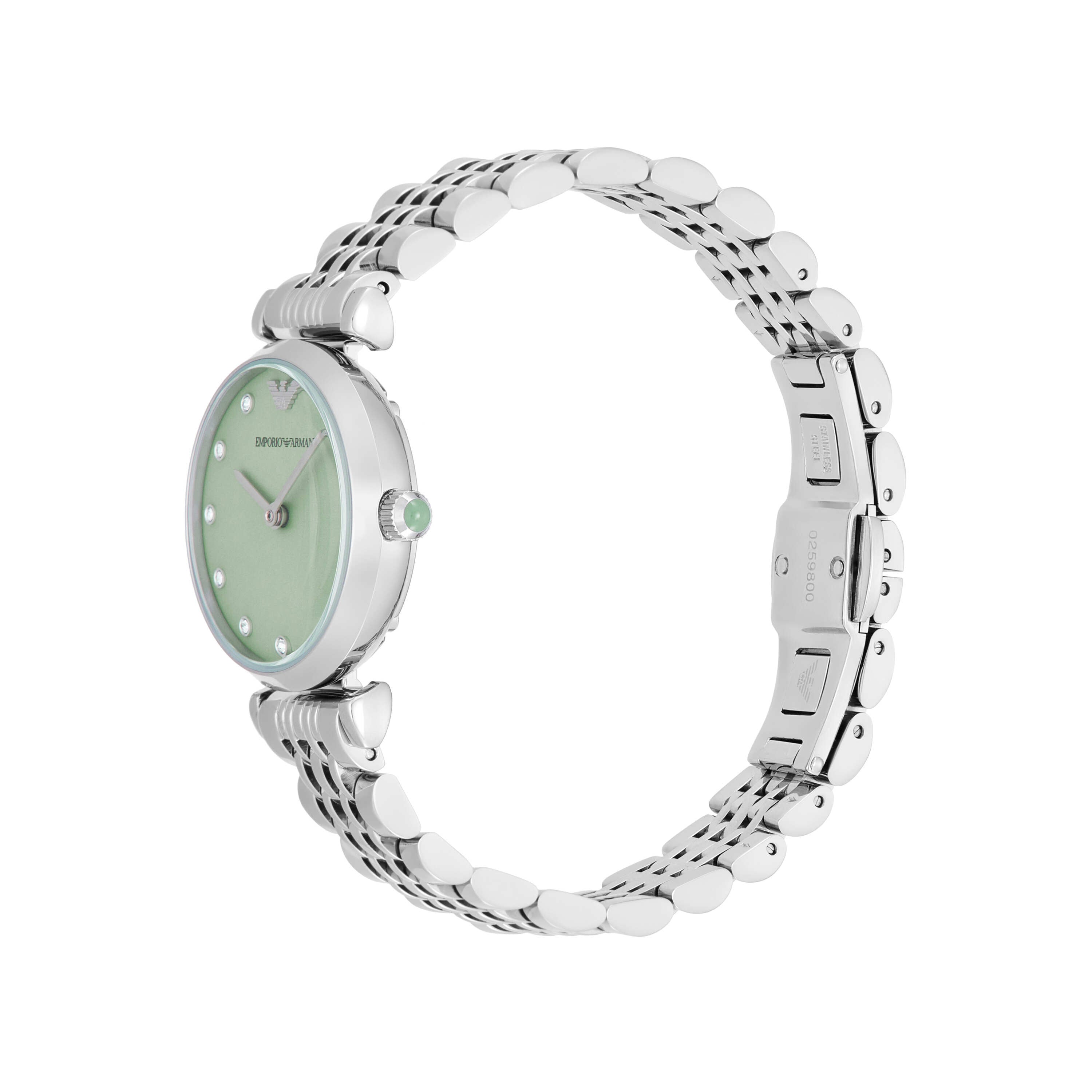 Emporio Armani Green Dial Stainless Steel Watch AR11667