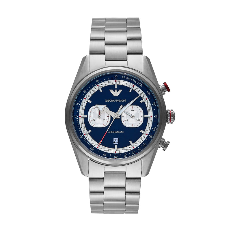 Emporio Armani Chronograph Blue Dial Stainless Steel Watch AR11676