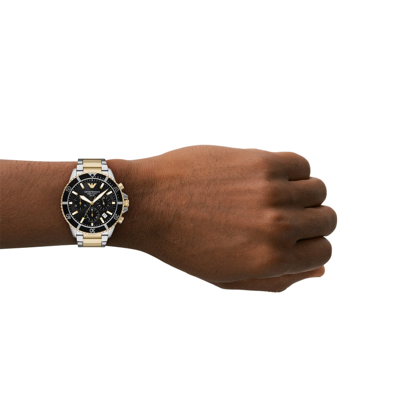 Emporio Armani World Explorer Solar Black Dial Stainless Steel Watch AR11680