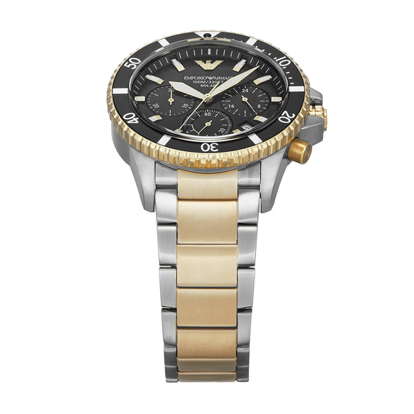 Emporio Armani World Explorer Solar Black Dial Stainless Steel Watch AR11680