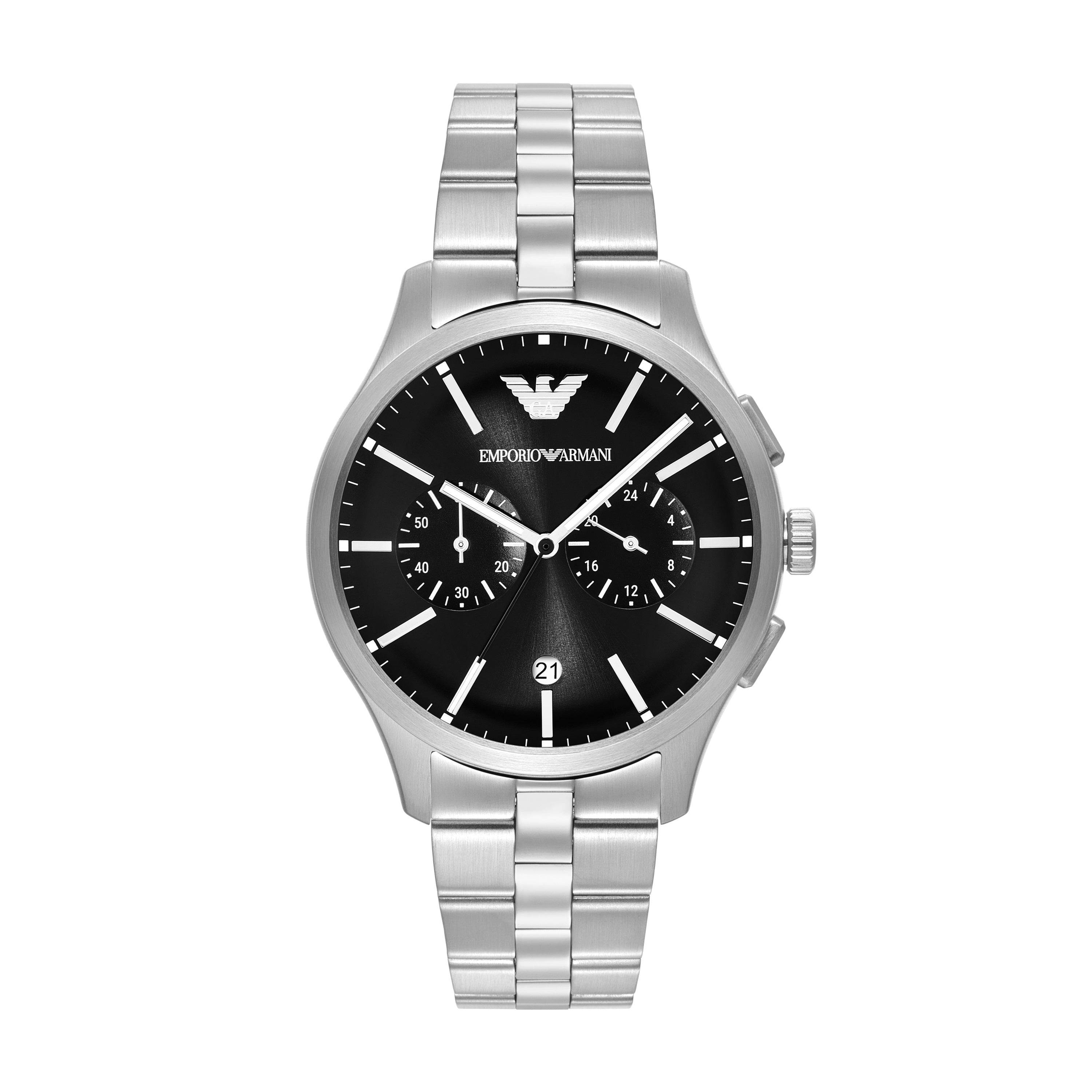 Emporio Armani Black Dial Silver Stainless Steel Watch AR11691