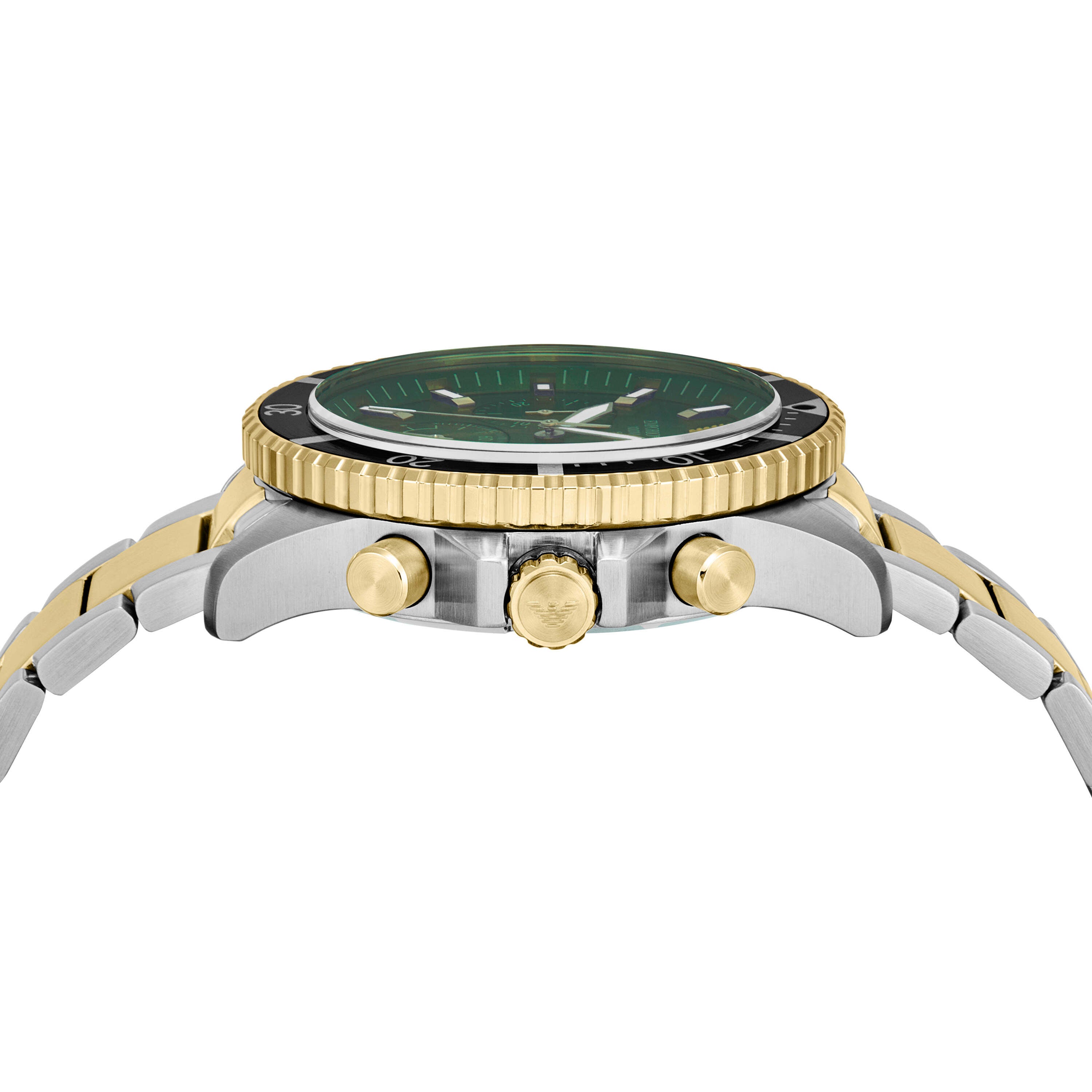 Armani World Explorer Solar Powered Two Tone Stainless Steel Watch AR11695