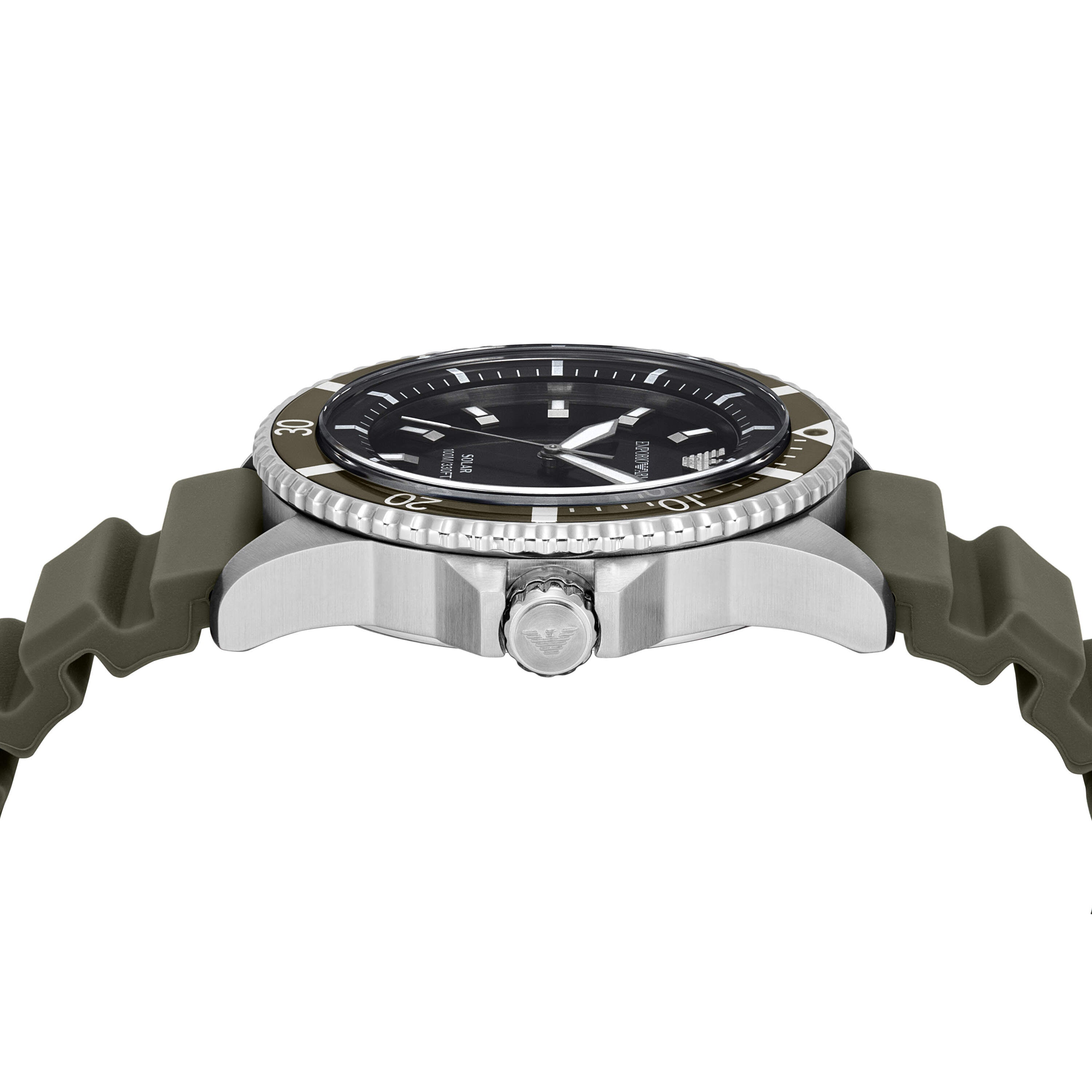 Armani World Explorer Solar Powered Green Silicone Watch AR11699