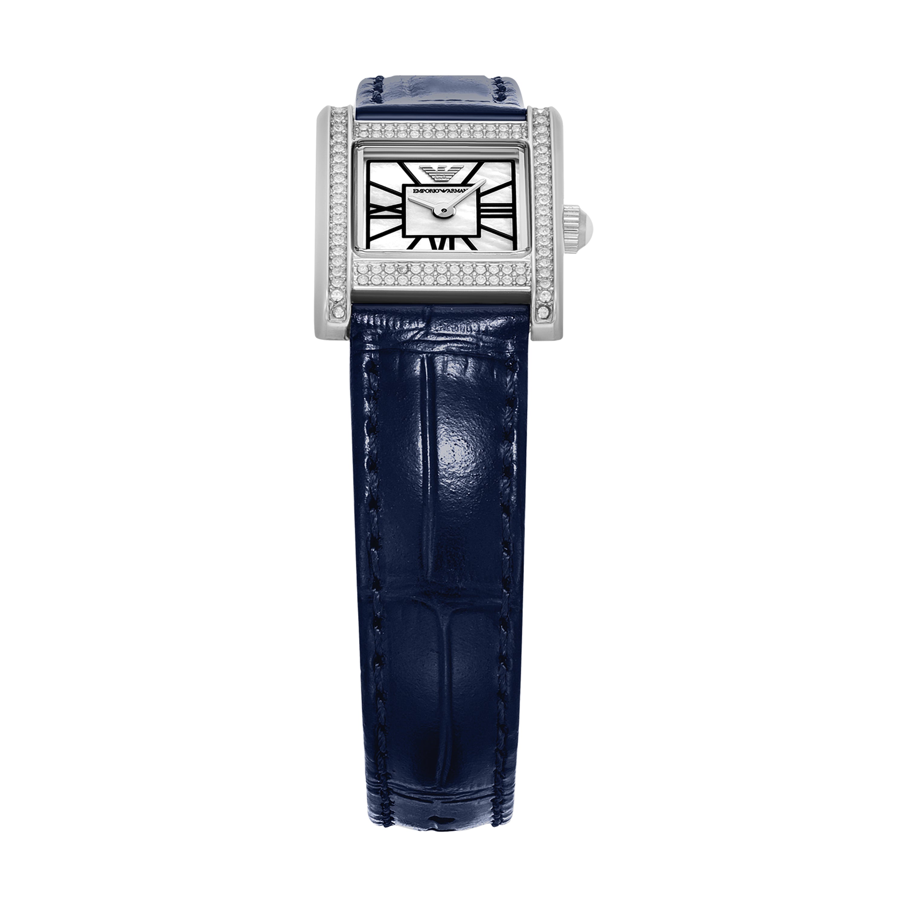 Emporio Armani Analogue Blue Leather Strap Watch AR11718