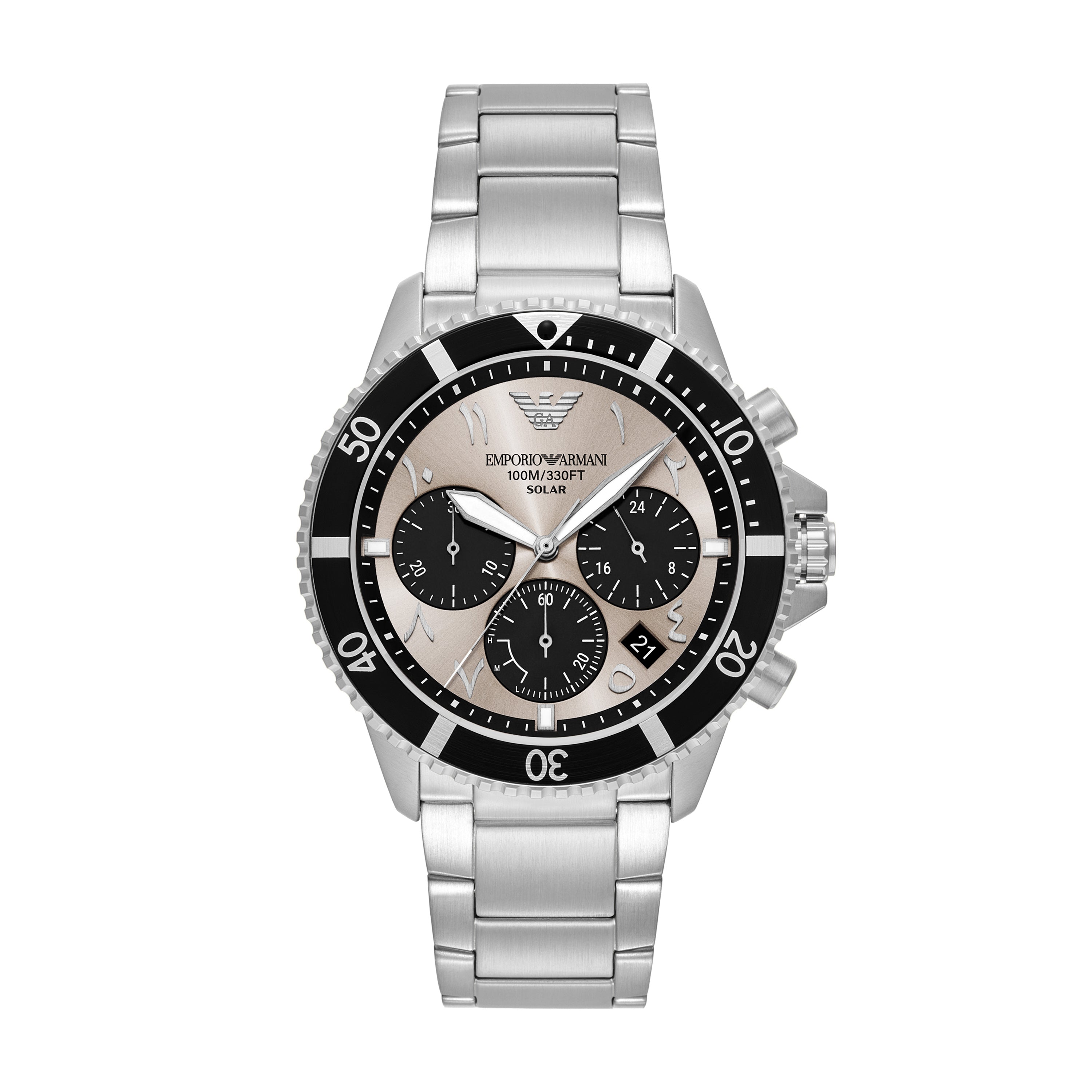 Emporio Armani World Explorer Solar Powered Stainless Steel Watch AR11722