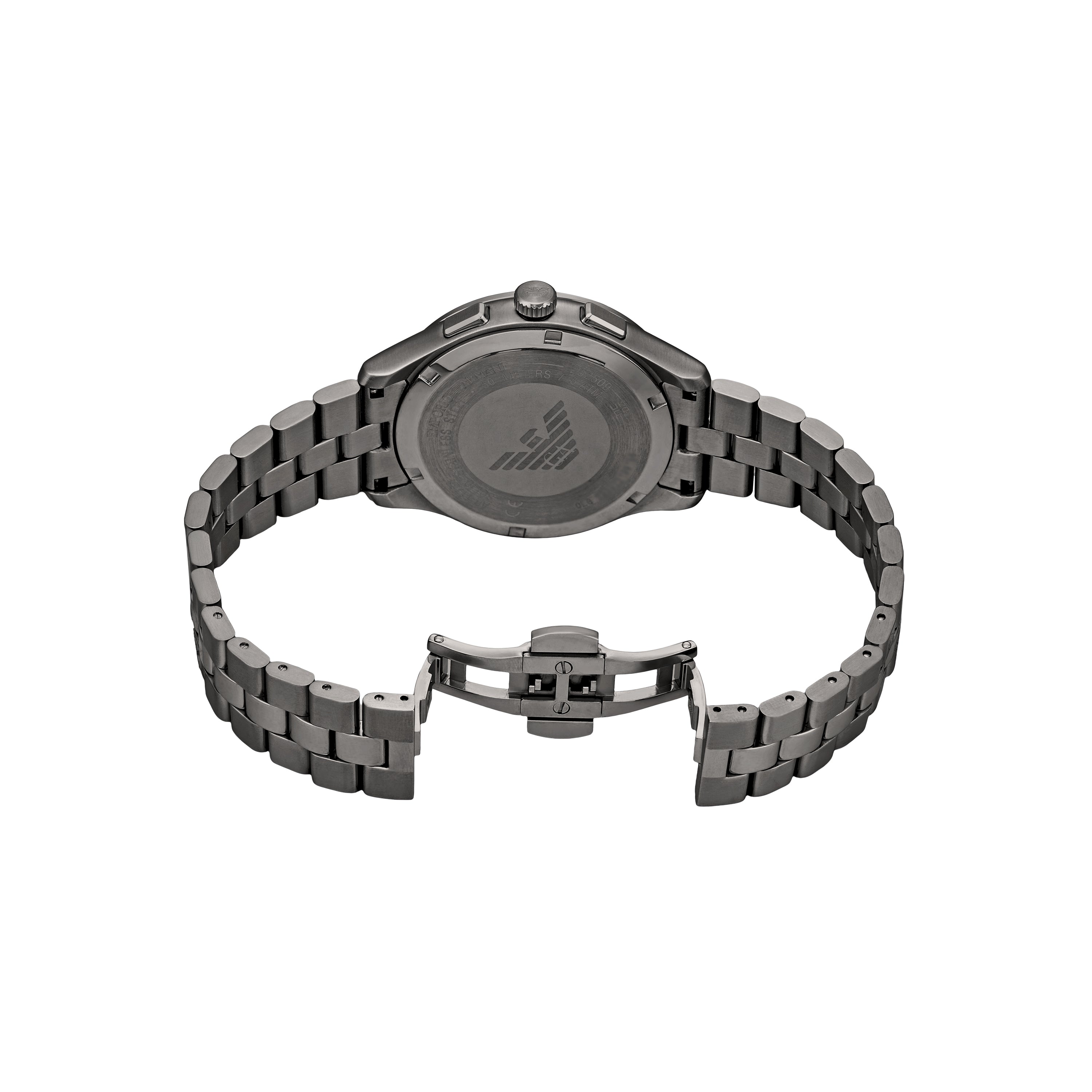 Emporio Armani Blue Dial Gunmetal Stainless Steel Watch AR11729