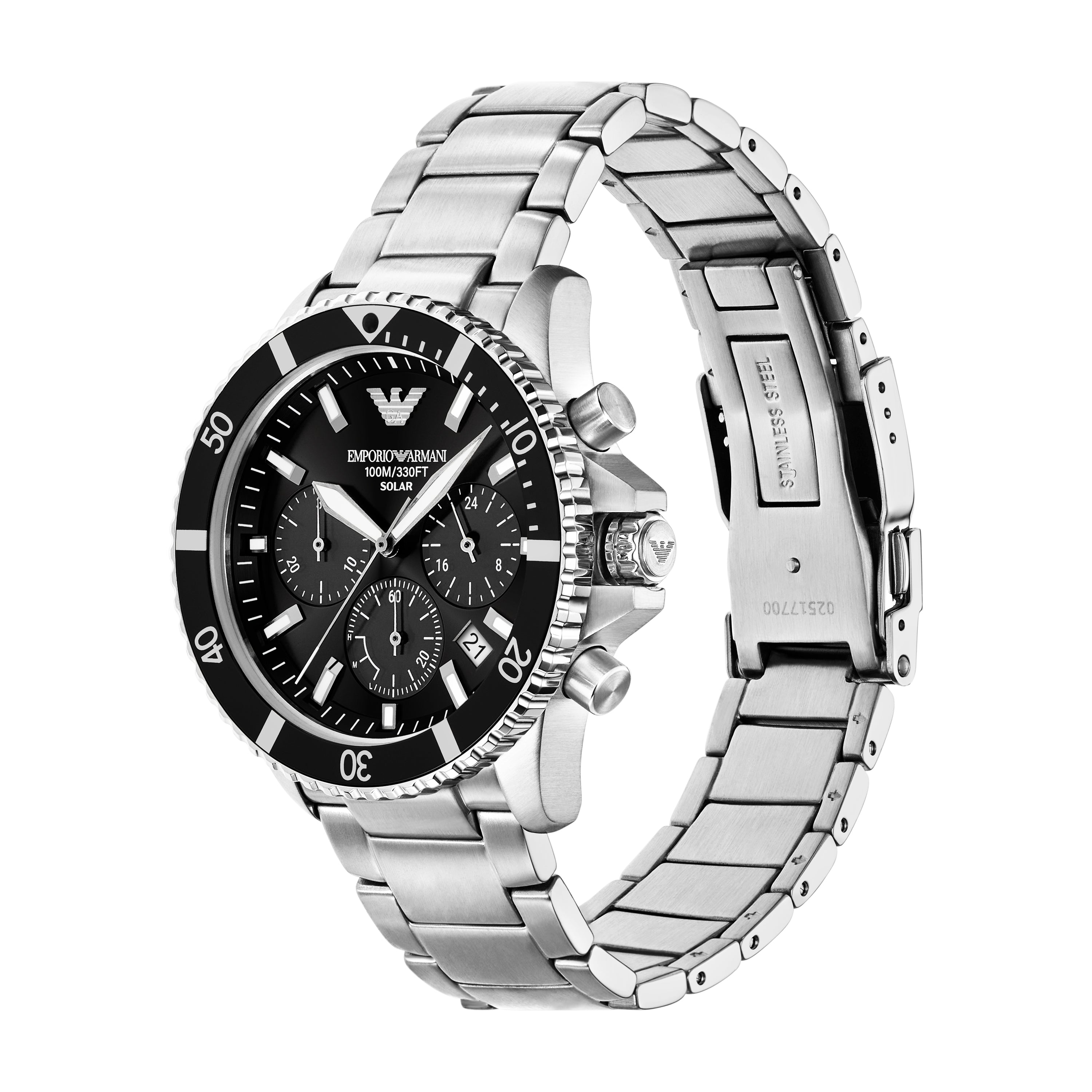 Emporio Armani Black Dial Stainless Steel Watch AR11739