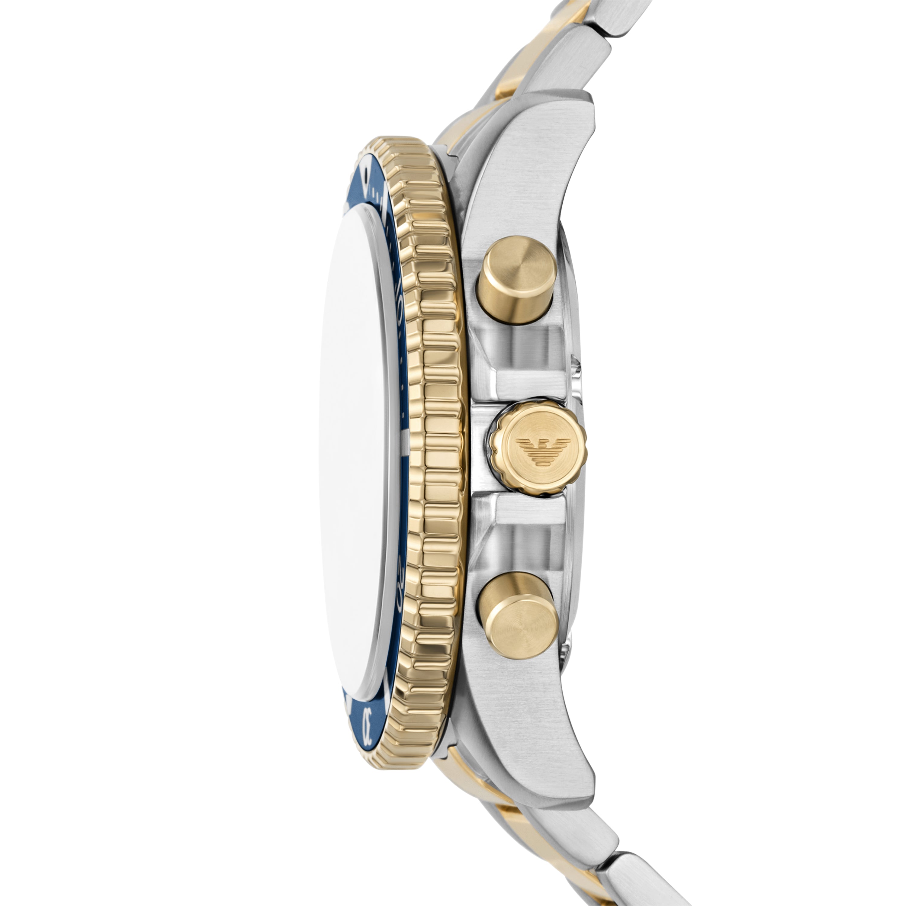 Emporio Armani Blue Dial Two Tone Stainless Steel Watch AR11740