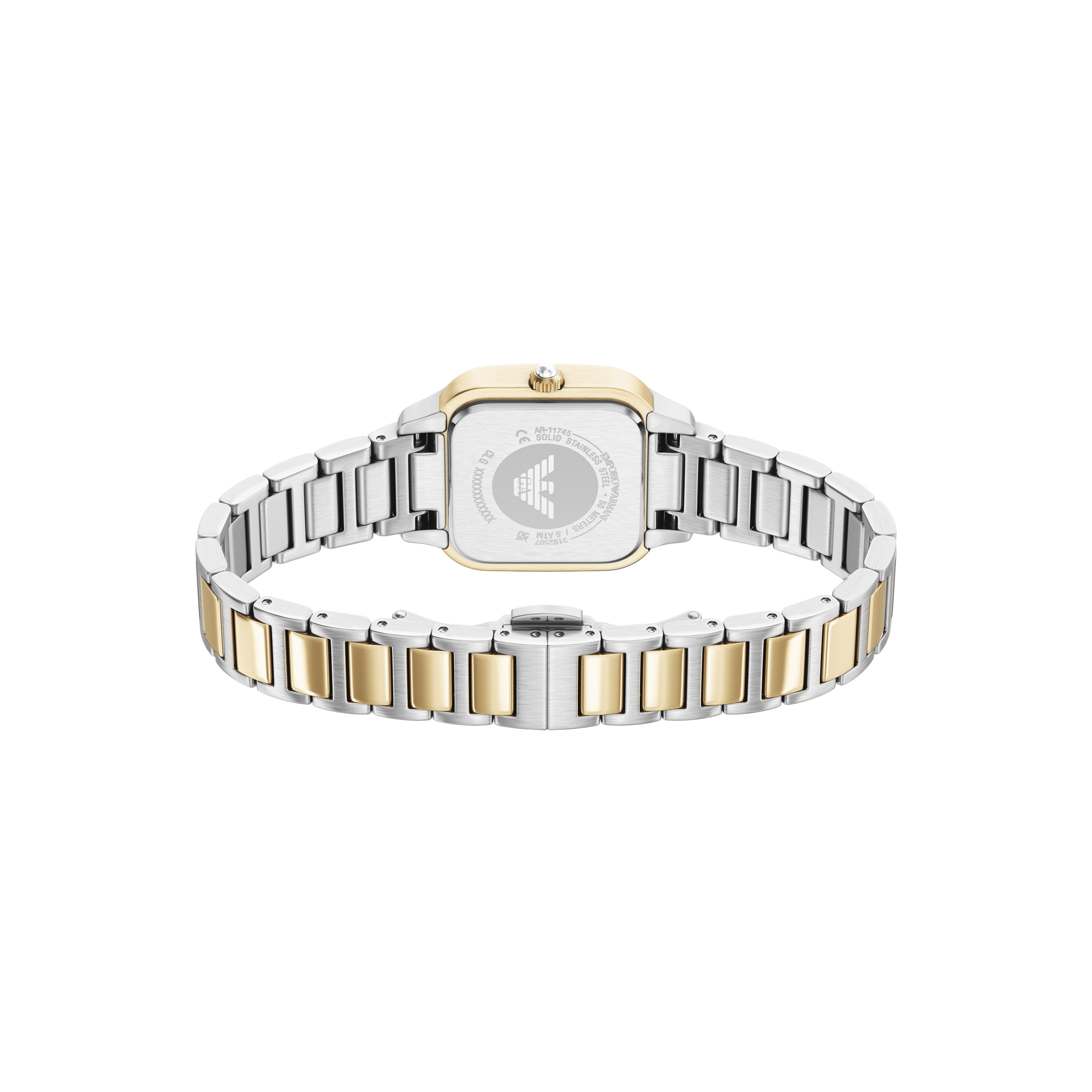 Emporio Armani White Dial Two Tone Stainless Steel Watch AR11745