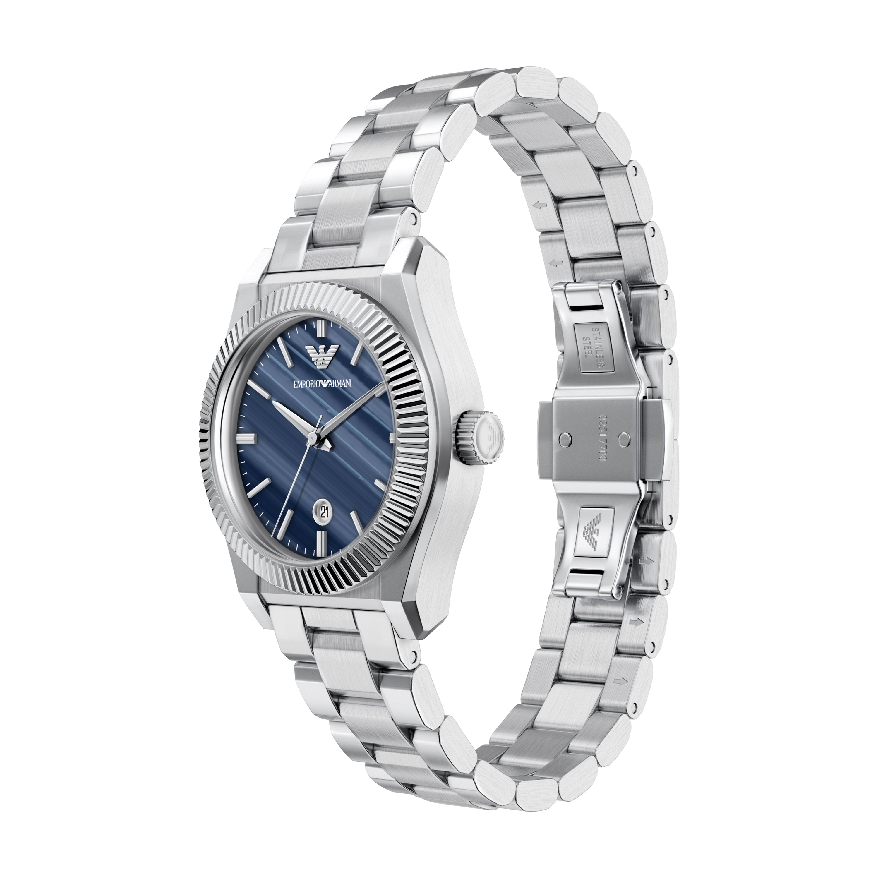 Emporio Armani Blue Dial Stainless Steel Watch AR11760