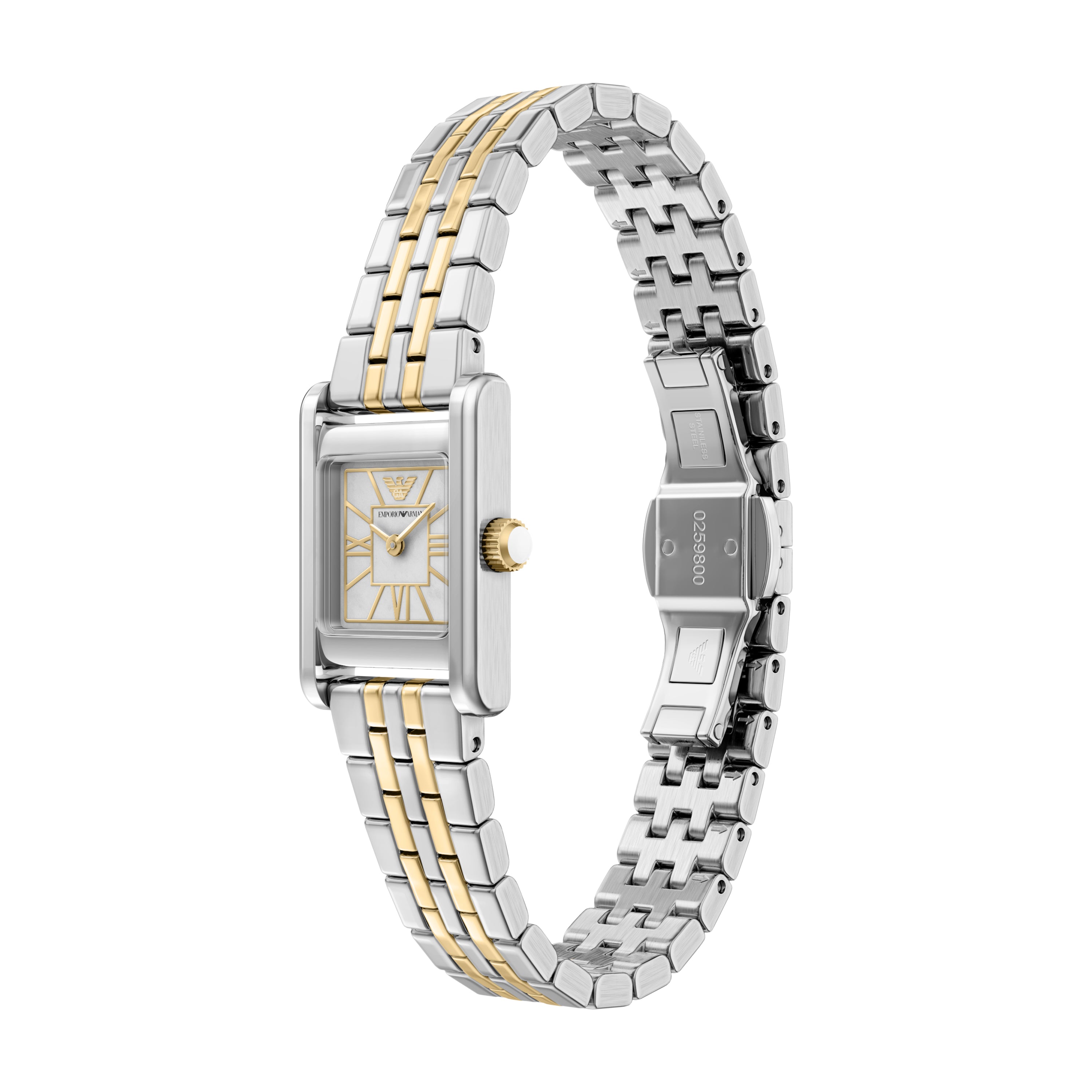 Emporio Armani White Dial Two Tone Stainless Steel Watch AR11763