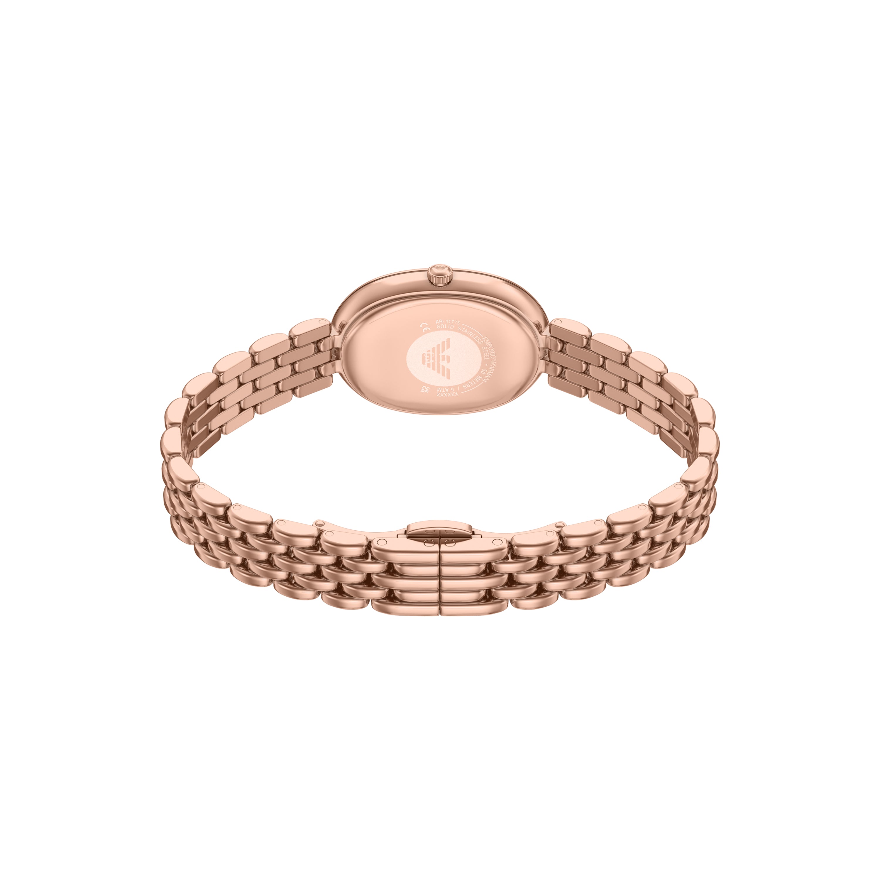 Emporio Armani White Dial Rose Gold Stainless Steel Watch AR11775