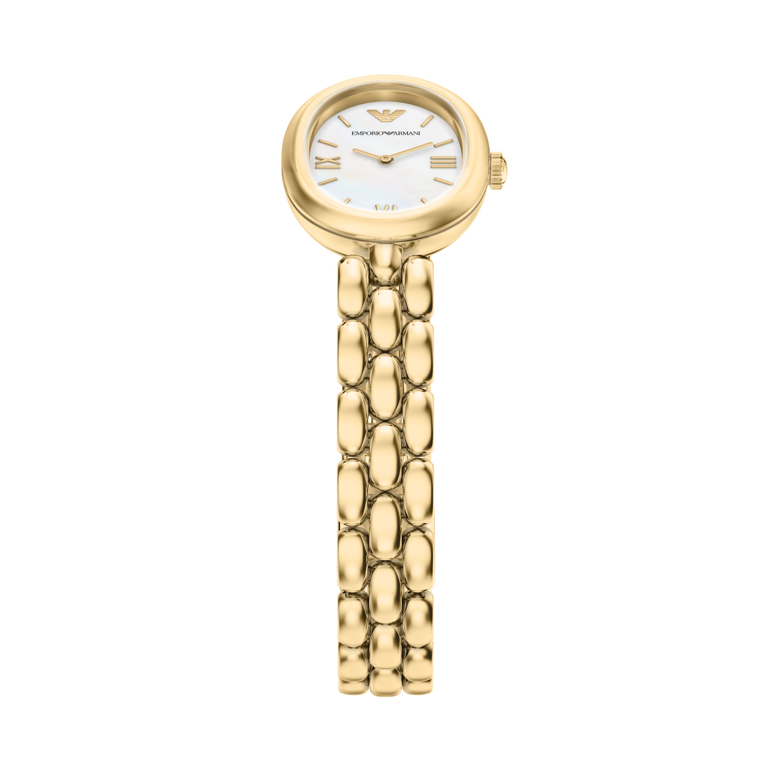 Emporio Armani White Dial Gold Stainless Steel Watch AR11777