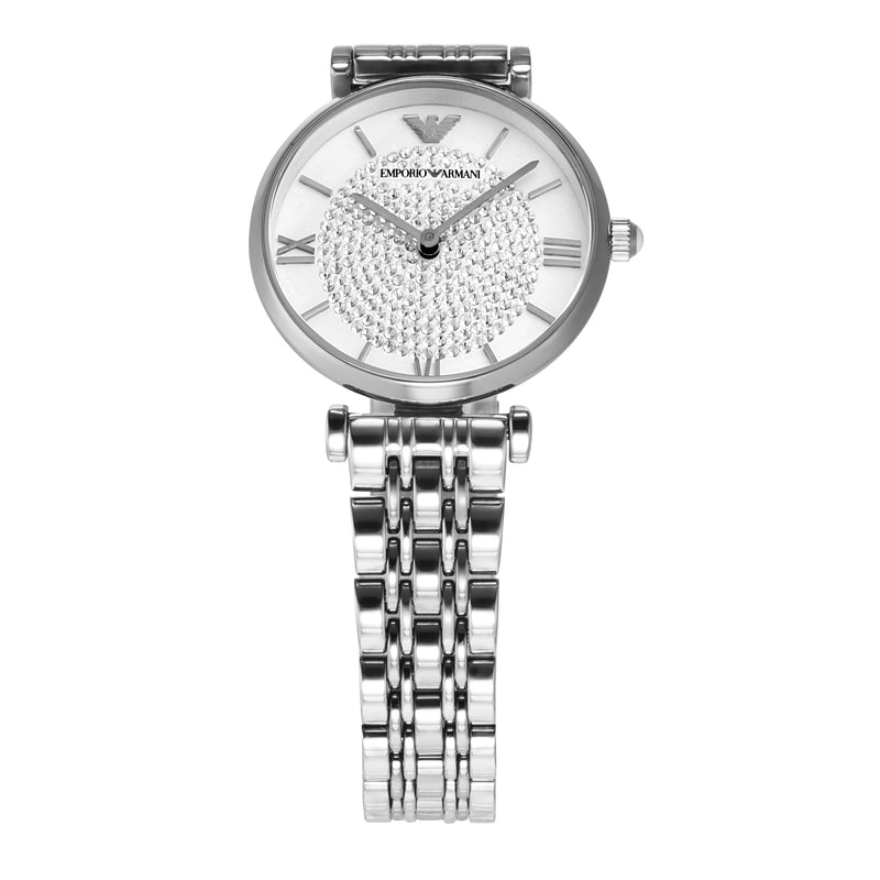 Emporio Armani Silver Glamour Stainless Steel Women's Watch AR1925
