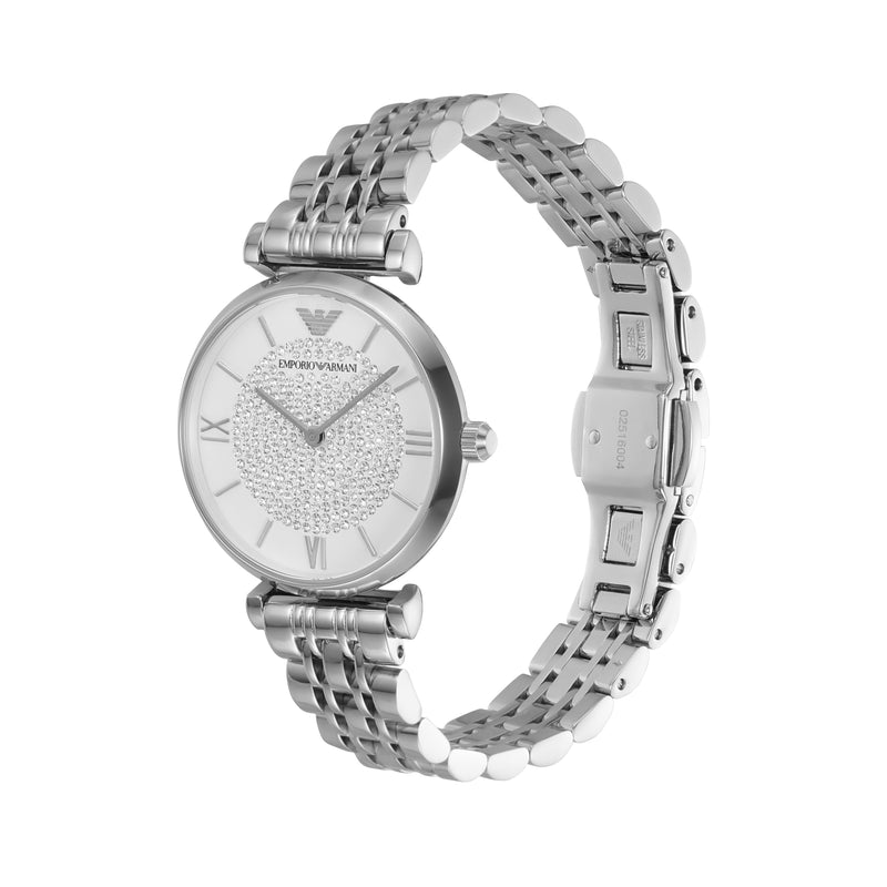 Emporio Armani Silver Glamour Stainless Steel Women's Watch AR1925