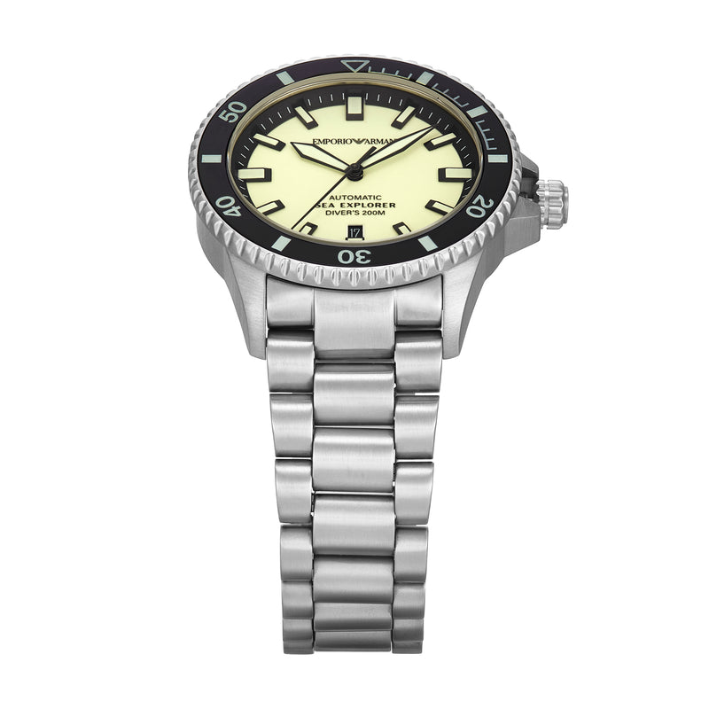 Emporio Armani Sea Explorer Automatic Silver Stainless Steel Watch AR60083