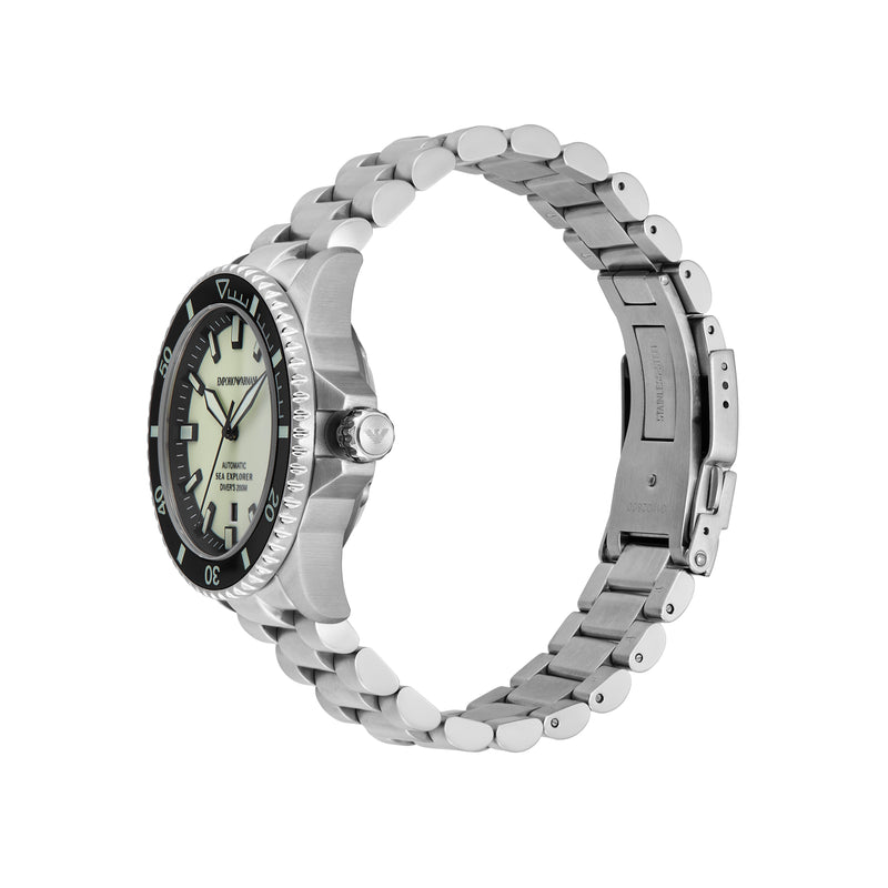 Emporio Armani Sea Explorer Automatic Silver Stainless Steel Watch AR60083