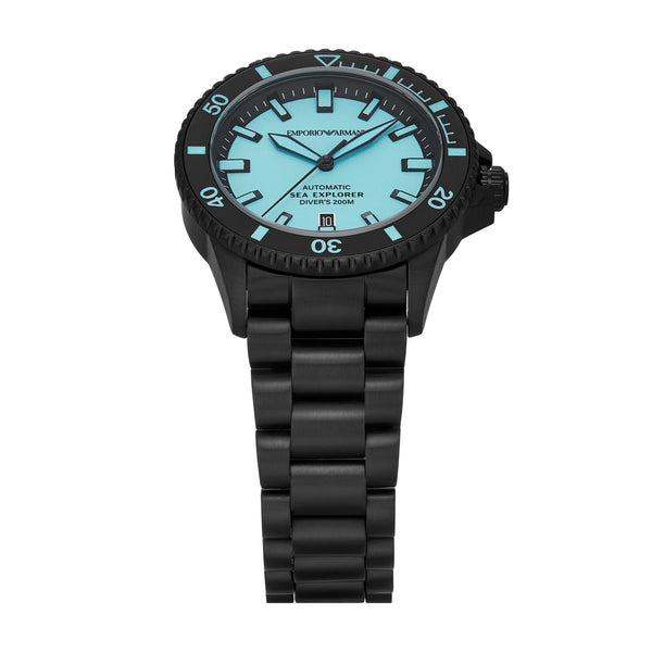 Emporio Armani Sea Explorer Automatic Black Stainless Steel Watch AR60084