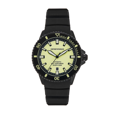 Emporio Armani Sea Explorer Black Silicone Strap Watch AR60085