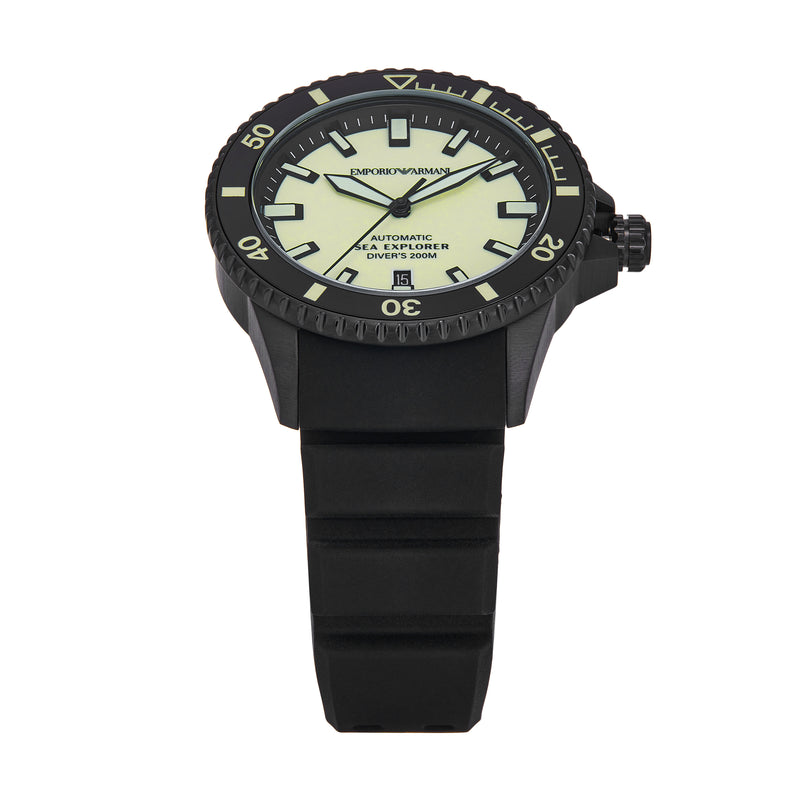 Emporio Armani Sea Explorer Black Silicone Strap Watch AR60085
