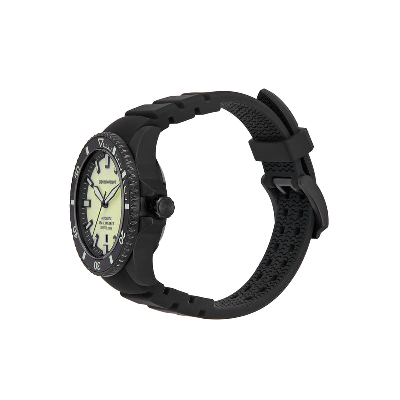 Emporio Armani Sea Explorer Black Silicone Strap Watch AR60085