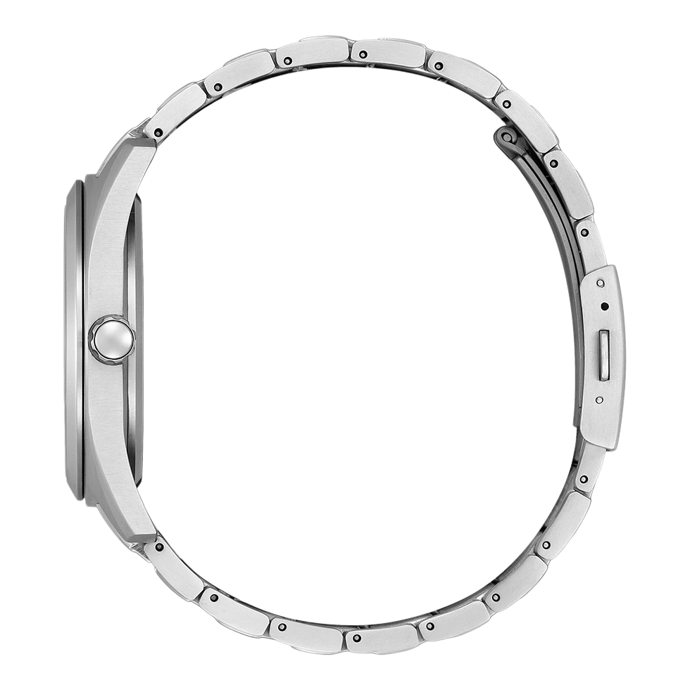 Citizen Super Titanium AW1641-81E men's watch black dial silver titanium bracelet dial detail