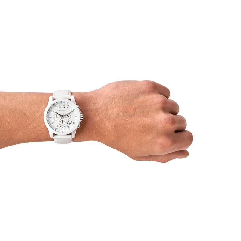 Armani AX1325 Luxe Chronograph White Rubber band AX1325
