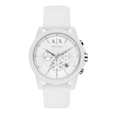 Armani AX1325 Luxe Chronograph White Rubber band AX1325